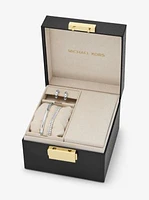 Precious Metal-Plated Brass 3-Piece Pavé Gift Set