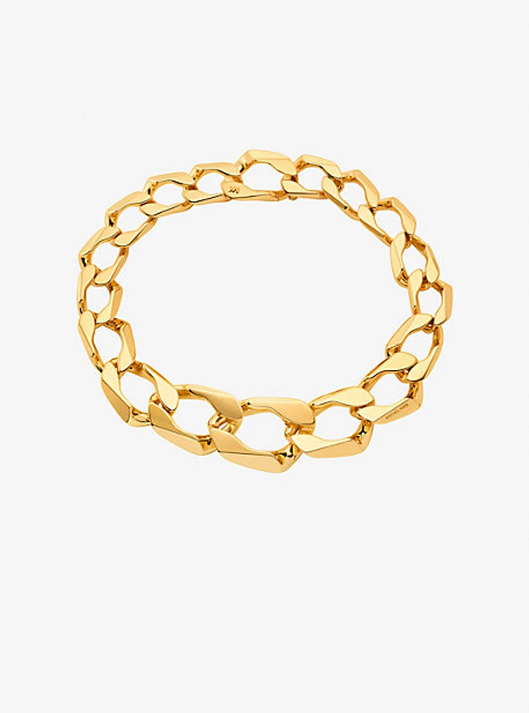 Precious-Metal Plated Brass Curb Link Necklace