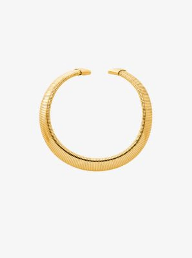 Precious Metal-Plated Brass Collar Necklace
