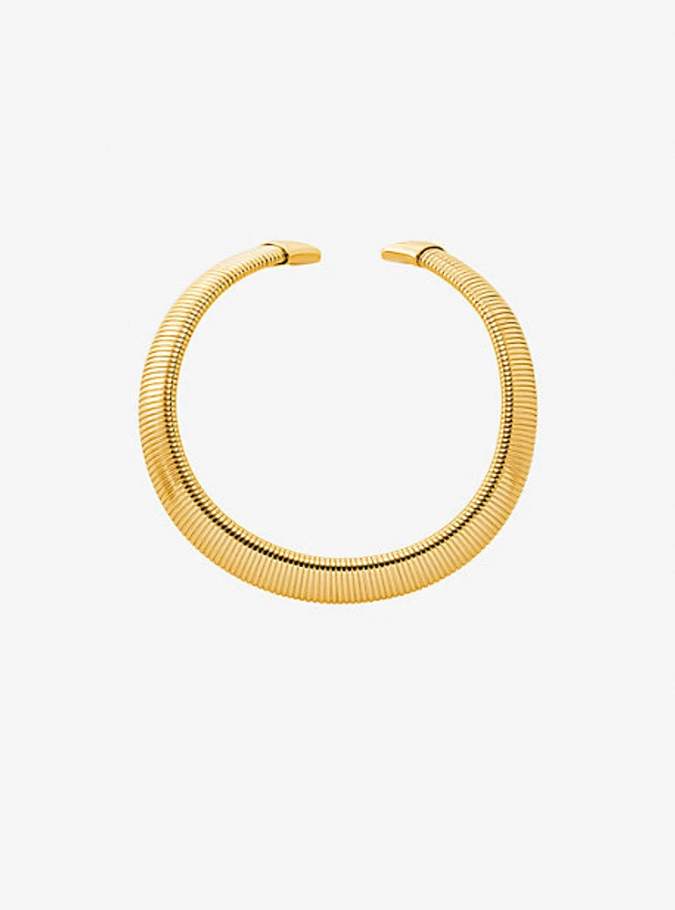 Precious Metal-Plated Brass Collar Necklace