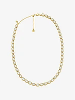 Precious Metal-Plated Cubic Zirconia Tennis Necklace