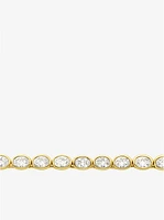 Precious Metal-Plated Cubic Zirconia Tennis Necklace
