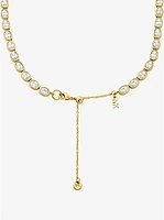 Precious Metal-Plated Cubic Zirconia Tennis Necklace