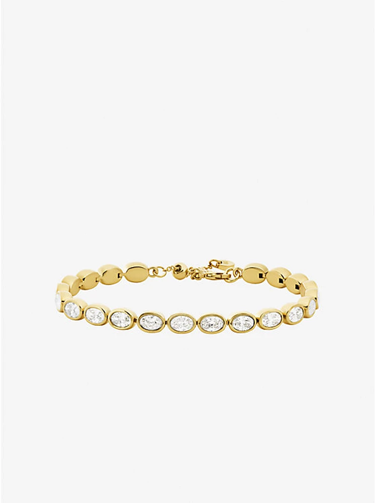 Precious Metal-Plated Cubic Zirconia Tennis Bracelet