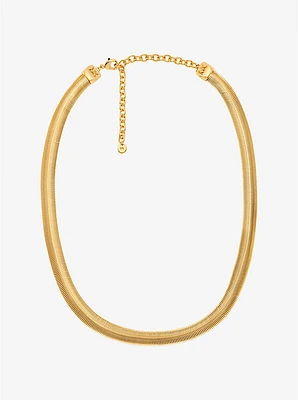 Collar de cadena serpiente tubogas latón chapado en metales preciosos