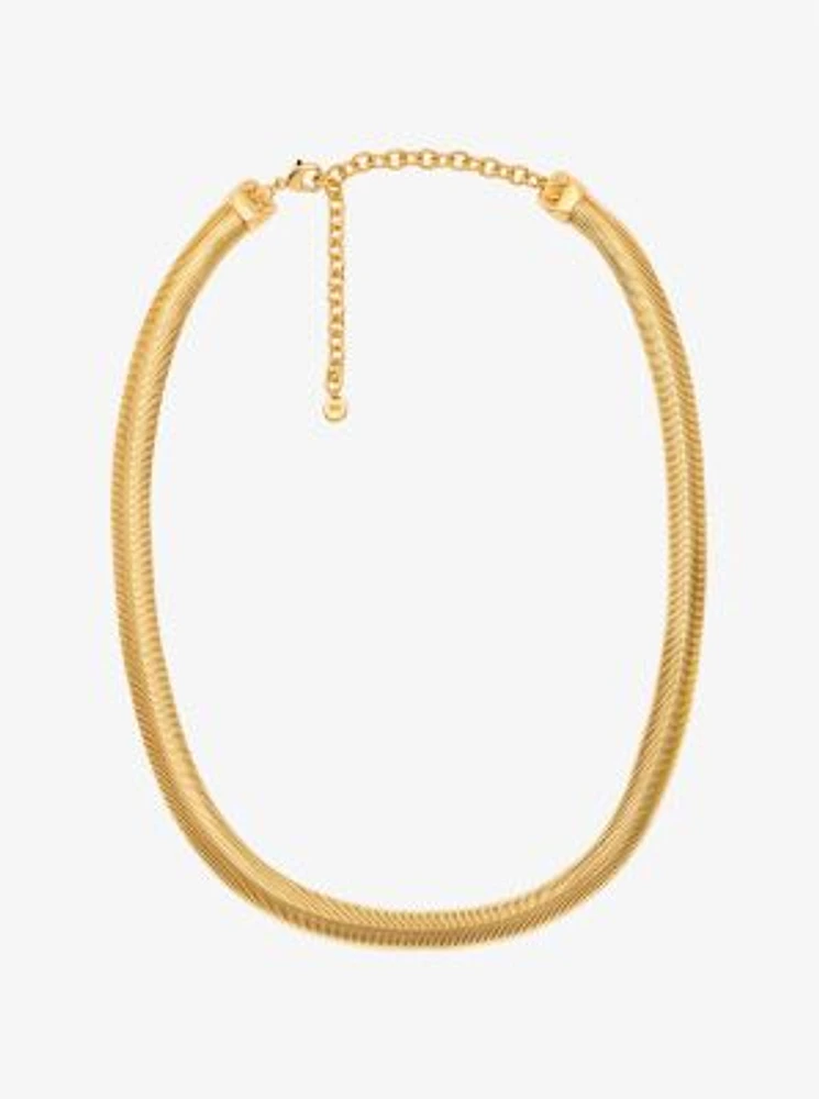 Precious Metal-Plated Brass Snake Chain Necklace