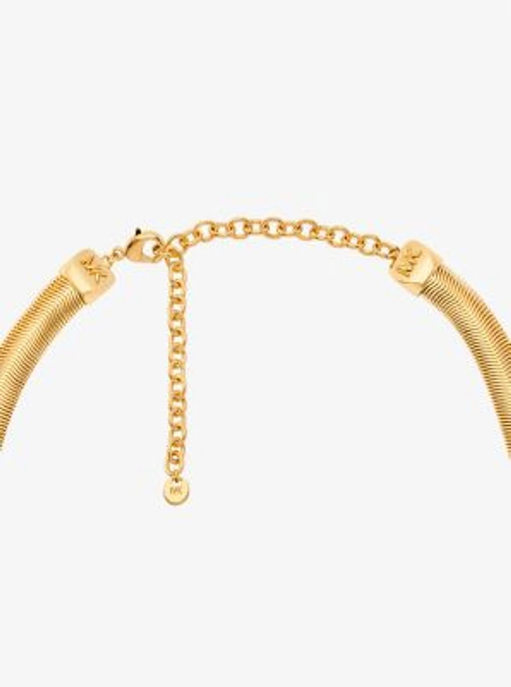 Precious Metal-Plated Brass Snake Chain Necklace