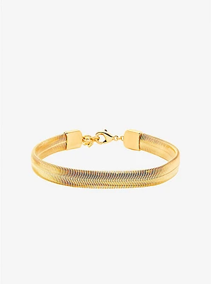 Precious Metal-Plated Brass Snake Chain Bracelet