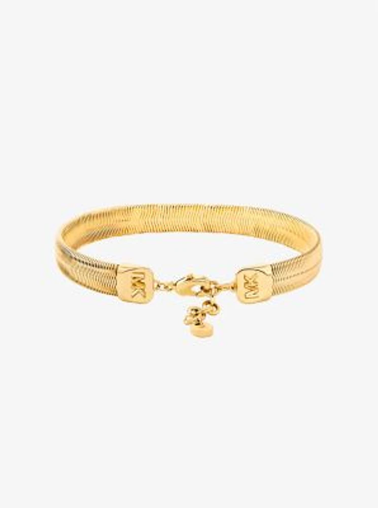 Precious Metal-Plated Brass Snake Chain Bracelet