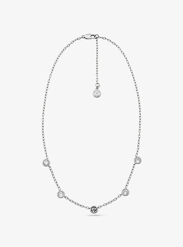 Logo Bezeled Pavé Necklace