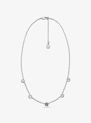 Logo Bezeled Pavé Necklace