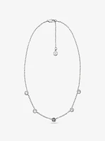 Logo Bezeled Pavé Necklace