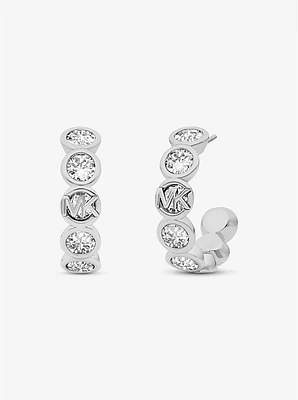 Precious Metal-Plated Cubic Zirconia Hoop Earrings