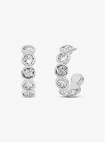 Precious Metal-Plated Cubic Zirconia Hoop Earrings