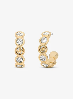 Metal-Plated Cubic Zirconia Hoop Earrings