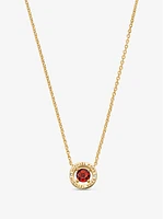 Precious Metal-Plated Brass Pavé Halo Necklace