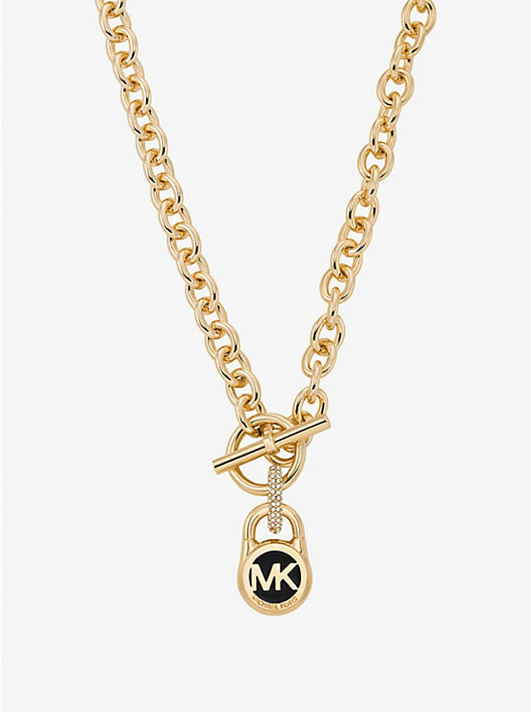 Pavé Lock Chain Link Necklace