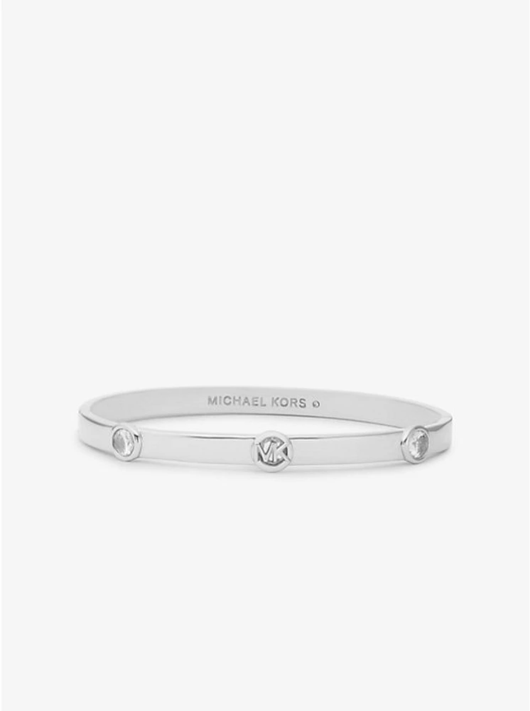 Precious Metal-Plated Brass Logo Bangle