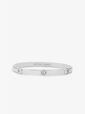 Precious Metal-Plated Brass Logo Bangle