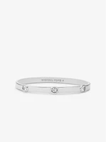 Precious Metal-Plated Brass Logo Bangle