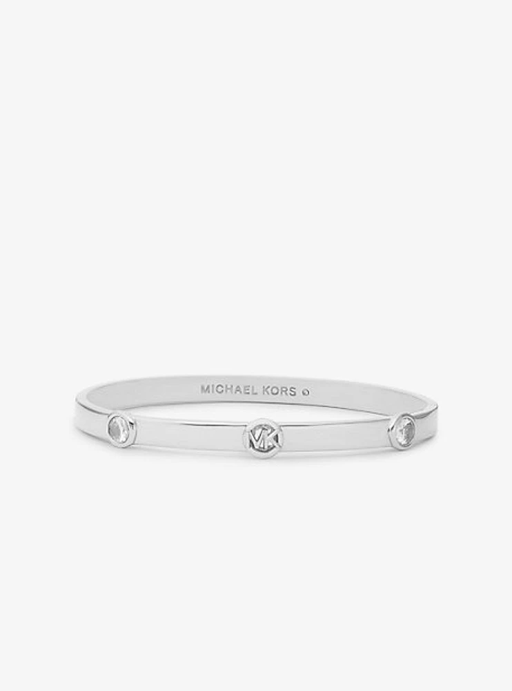 Logo Bezeled Pavé Bangle