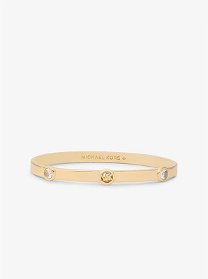 Logo Bezeled Pavé Bangle