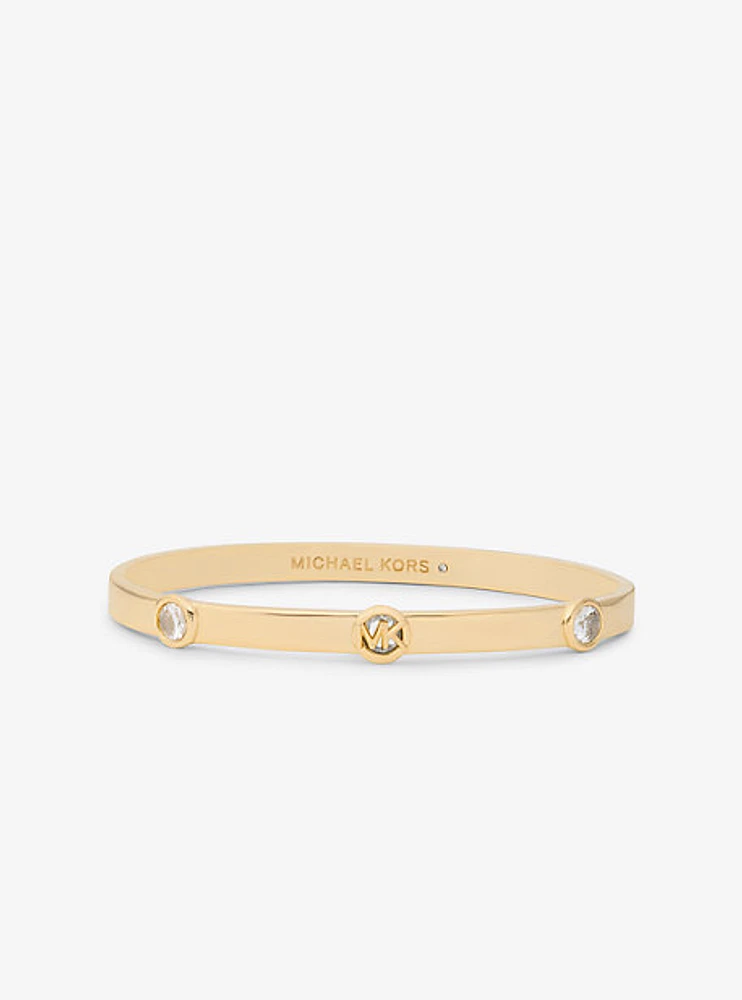 Logo Bezeled Pavé Bangle