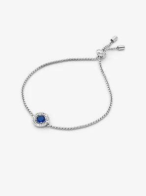 Precious Metal-Plated Cubic Zirconia Halo Slider Bracelet