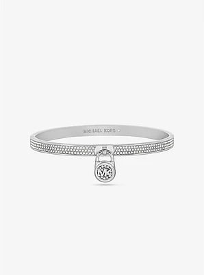 Precious Metal-Plated Pavé Lock Bangle