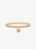 Metal-Plated Pavé Lock Bangle