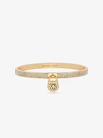 Metal-Plated Pavé Lock Bangle