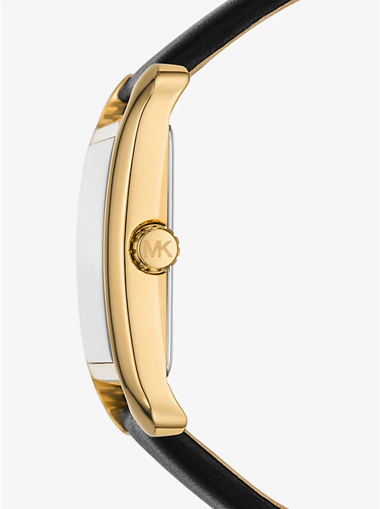 Petite Monroe Gold-Tone and Leather Watch