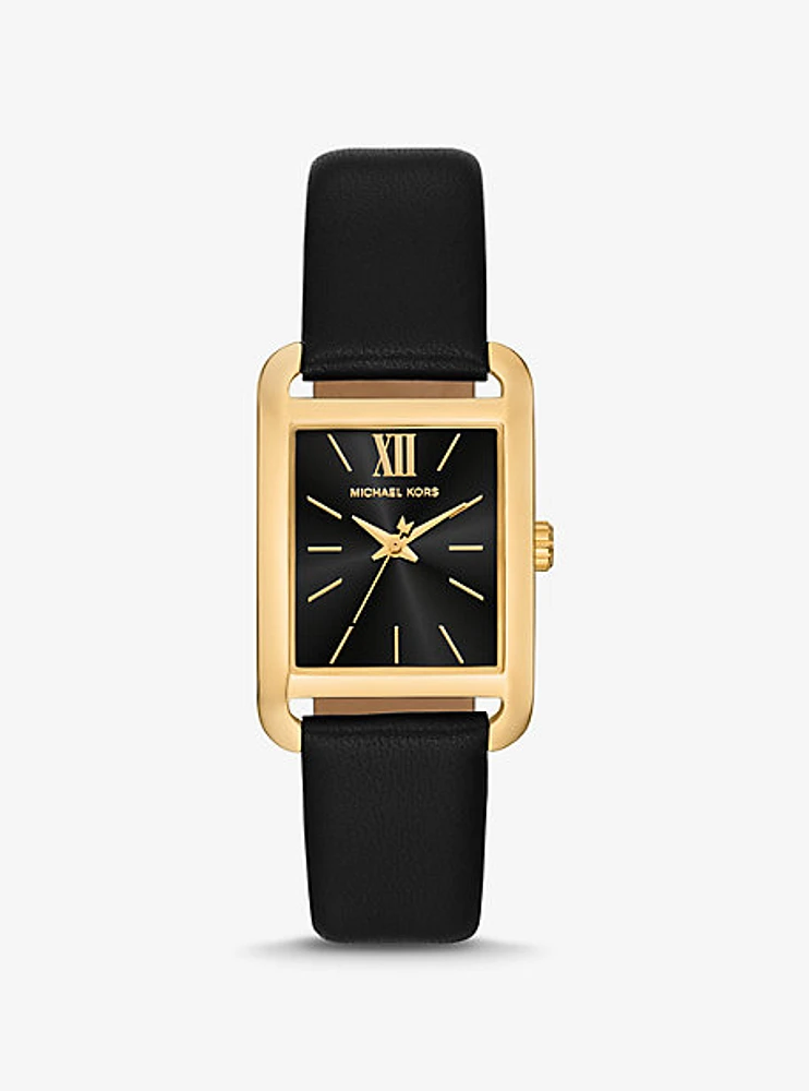 Petite Monroe Gold-Tone and Leather Watch