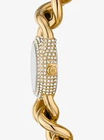 Petite Pavé Gold-Tone Chain-Link Watch