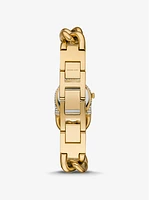 Petite Pavé Gold-Tone Chain-Link Watch