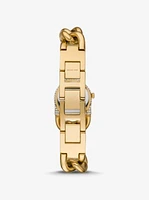 Petite Pavé Gold-Tone Chain-Link Watch