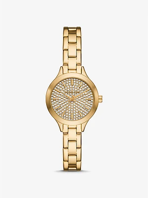 Mini Aspyn Pavé Gold-Tone Watch