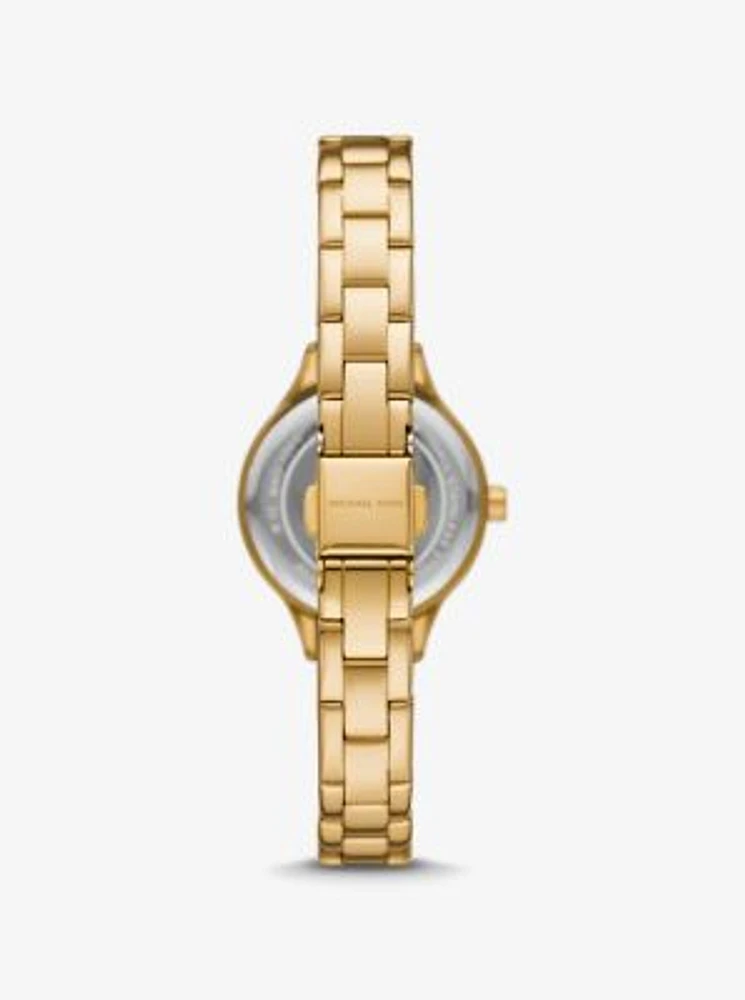 Mini Aspyn Pavé Gold-Tone Watch