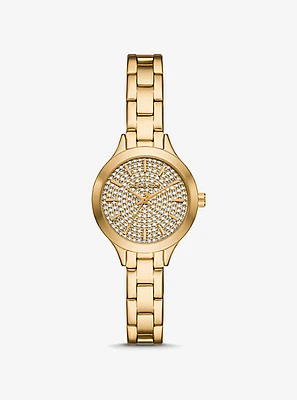 Mini Aspyn Pavé Gold-Tone Watch