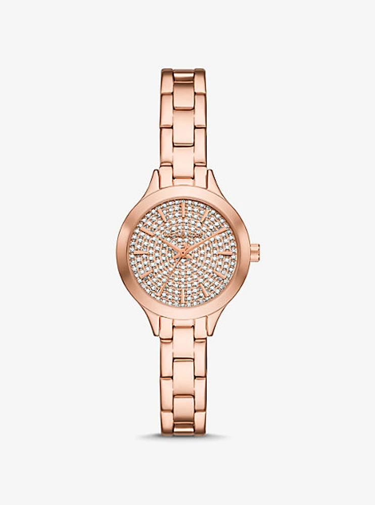 Mini Aspyn Pavé Rose Gold-Tone Watch