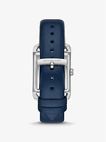 Monroe Silver-Tone and Leather Watch