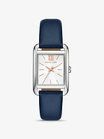 Monroe Silver-Tone and Leather Watch