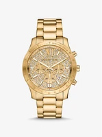 Oversized Berkley Pavé Gold-Tone Watch