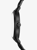 Aspyn Pavé Logo Black-Tone Watch