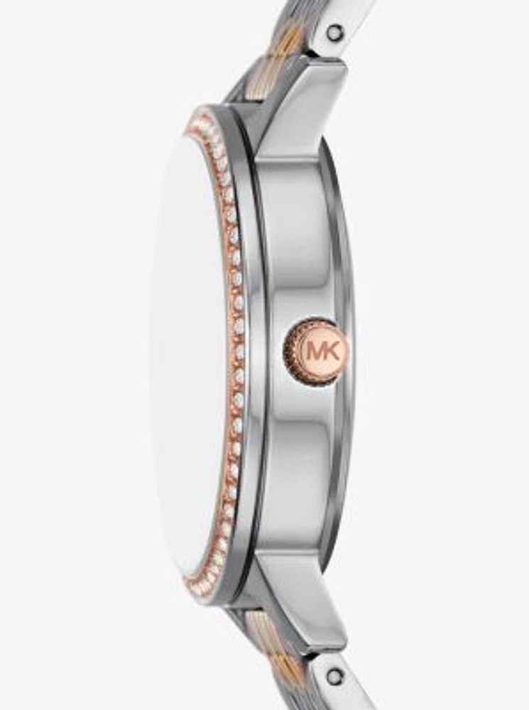 Melissa Pavé Tri-Tone Watch