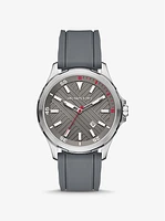 Oversized Bowen Gray-Tone and Silicone Watch