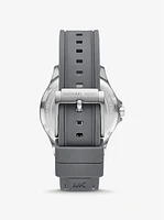 Oversized Bowen Gray-Tone and Silicone Watch