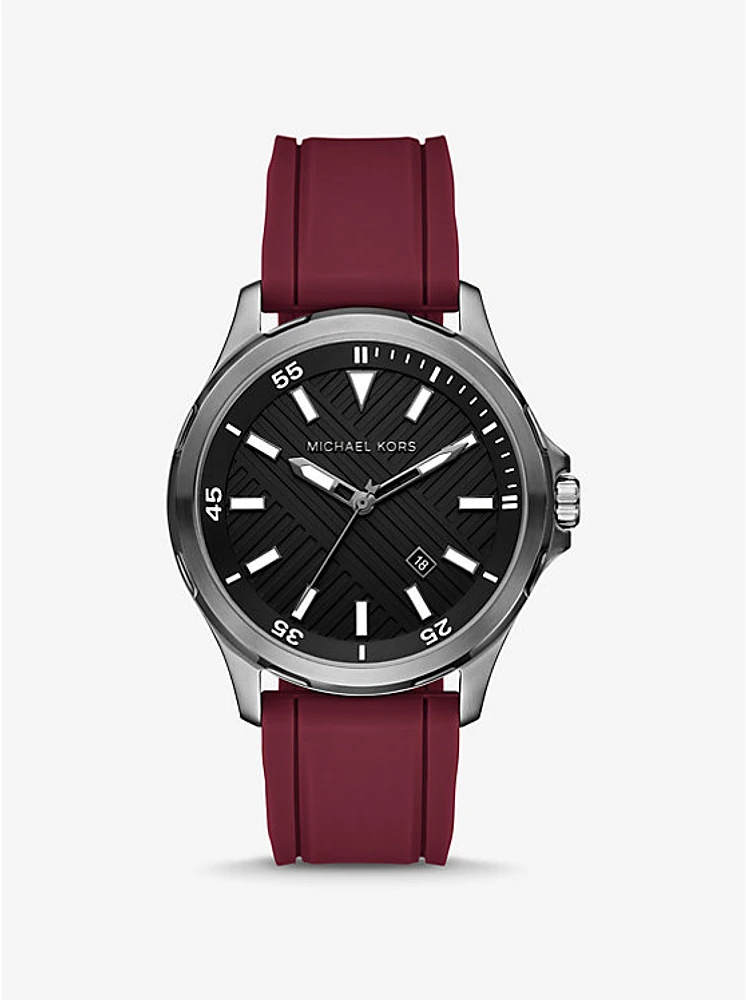 Oversized Bowen Gunmetal-Tone Silicone Watch