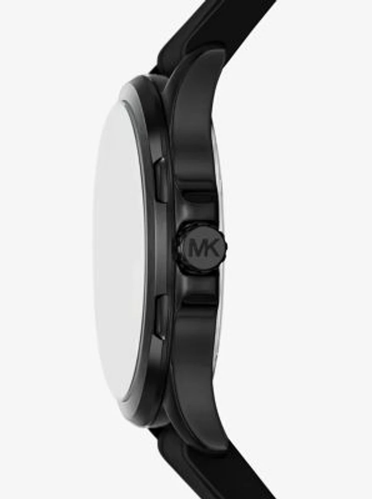 Oversized Bowen Black-Tone and Silicone Watch