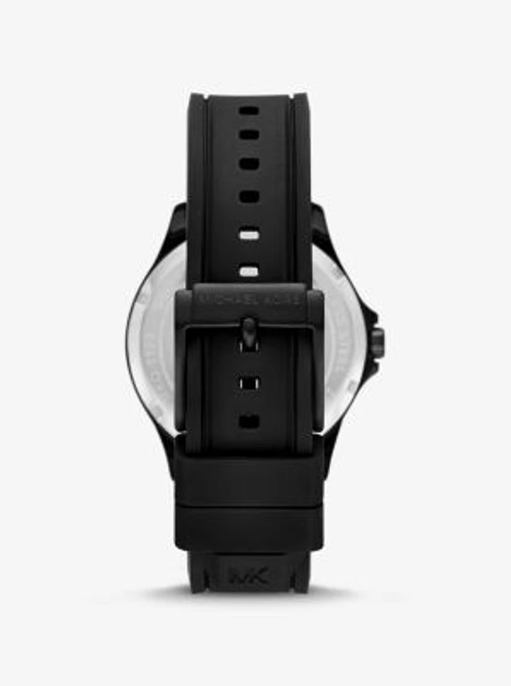 Oversized Bowen Black-Tone and Silicone Watch